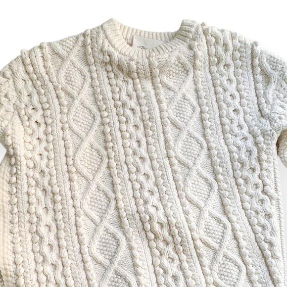 3.1 Phillip Lim cotton blend cable knit side zip sweater, Size XS, Ivory - Picture 8 of 14